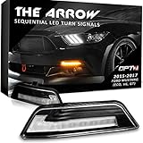 OPT7 Arrow Sequential Mustang LED Front Turn Signal Pair w/Switchback DRL for 15-17 - White Amber Light Left Right [Diffused]