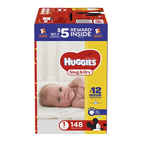HUGGIES Snug & Dry Diapers, Size 1, 148 Count, GIGA JR PACK (Packaging May Vary) HUGGIES Snug & Dry Diapers, Size 1, 148 Count, GIGA JR PACK (Packaging May Vary)