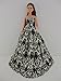 Brilliant White Gown with Black Velvet Accents on the Lace Made to Fit Barbie Doll