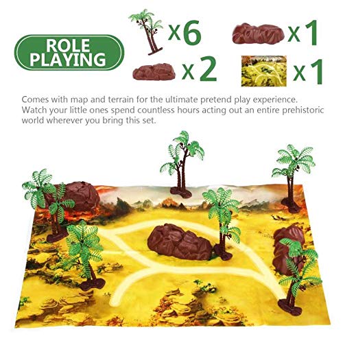 STEAM Life 46 Piece Mini Dinosaur Toy Set - Dinosaur Toys for 3 4 5 6 Year Old Boys and Girls - STEM Toys Dinosaurs Toy Set 36 Dinos a Playmat and Props - Triceratops Pterodactyl and T-Rex Toys