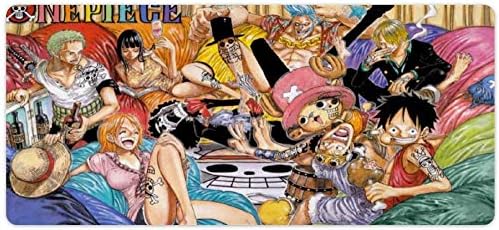 Anime One Piece Mouse pad,Large Gaming Mouse Mat,Desk Mat,Waterproof Anti-Dirty Skid Proof Stitched Edges Mousepad,Perfect for Writing,PC Games,Laptop,15.8x35.5 inch
