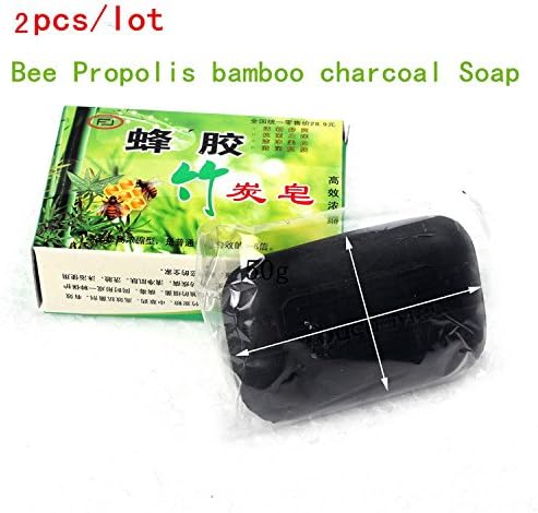 2pcs/lot Bee Propolis Charcoal Bamboo Soap Handmade Soap White Essential Whitening Acne Removal Oil Control Skin Moisturize 50g