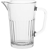 AmazonCommercial Everyday Glass Jug, Fluted Pitcher with Spout and Handle - 41.5 oz