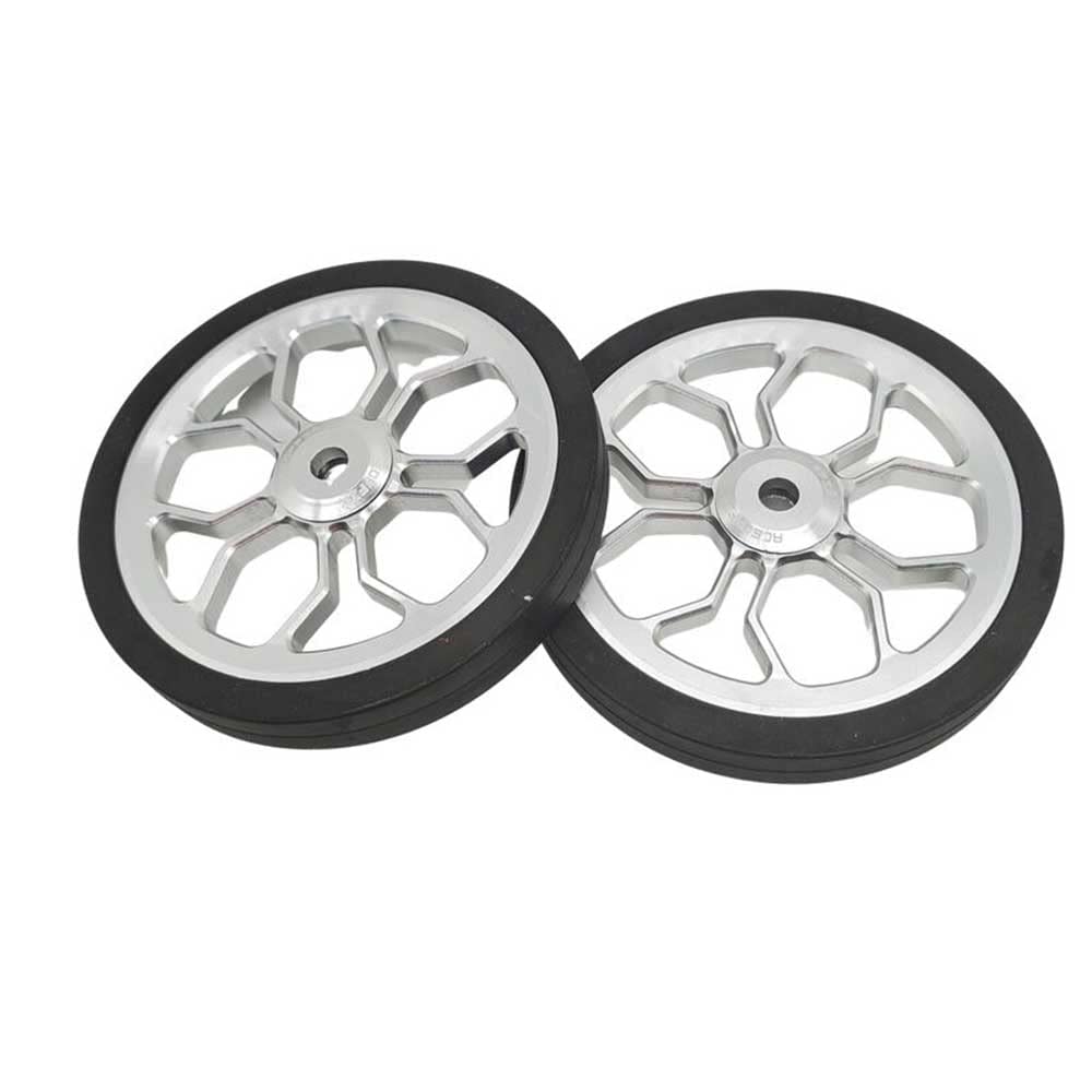 ACEOFFIX Large Easy Wheels for Brompton Folding Bike,easywheel diameter 80 mm (silver)