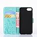 Urvoix for iPhone 7 / iPhone 8 Case, Card Holder Stand Smooth Hand Feel PU Leather Wallet Case - Embossed Flower Butterfly Flip Cover for 4.7
