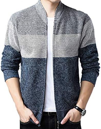 Autumn Winter Men's Sweater Coats Faux Fur Wool Sweater Jackets Men Zipper Knitted Thick Coat Casual Knitwear