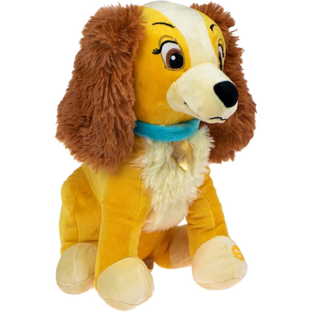 Lilly, Disney, Lilly and the Tramp, Plush Toy with Sound, 30 cm, Dog Sitting, Brown