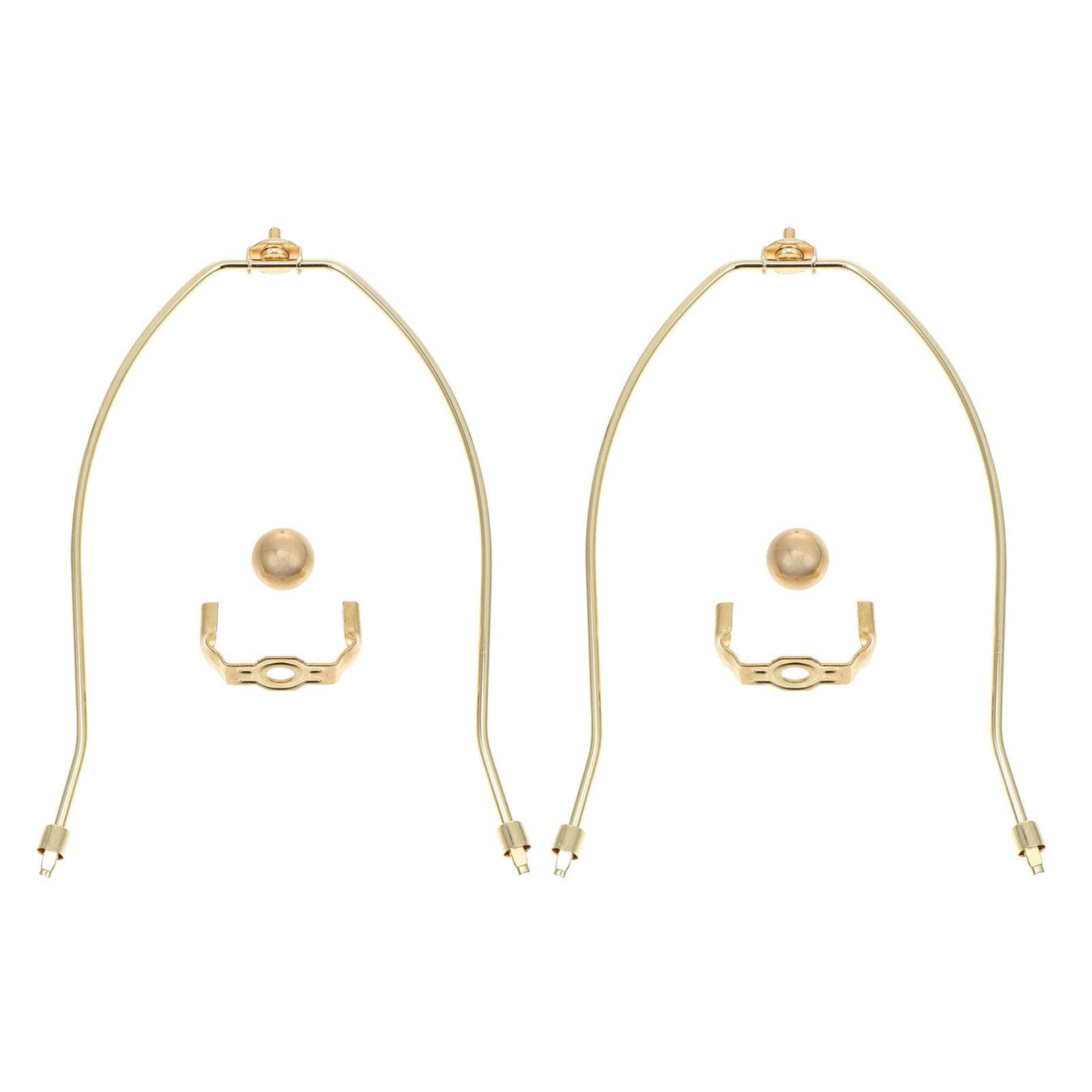 minkissy Brass Table Lamp 2 Pcs Lamp Shade Harp Holder Alloy Horn Frame Lamp Shade Bracket Adapter Rustic Detachable Harp with Light Saddle Base for Table Floor Lamps Fitting 9 inch Metal Brackets