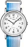 Timex Unisex T2N748 Weekender Slip Thru Blue Degrade Nylon Strap Watch
