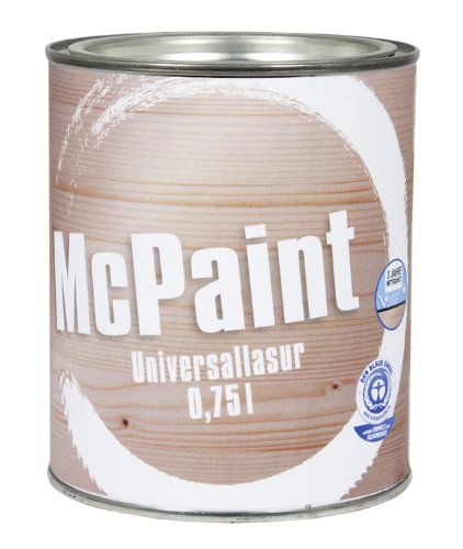 McPaint universale Holzlasur für Innen und Außen besonders UV beständig Farbton Natur 0,75L - Andere Farbtöne verfügbar