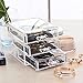 TWING Acrylic 3 jewelry box organizer display storage case, Crystal and Unbroken jewelry calener Drawer
