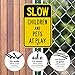 Children and Pets at Play Sign, Slow Down Sign, 12x18 Inches, 3M EGP Reflective .063 Aluminum, Fade Resistant, Made in USA