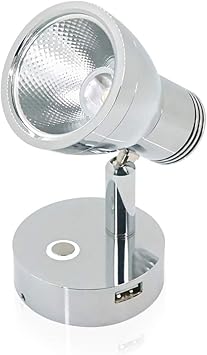 Amazon Com 12v Rv Bedside Dimming Reading Lights With Usb Port 5v 2a And Stepless Touch Switch Polishing Chrome Aluminum 3w 10 30v For Vehicle Caravan Camper Trailer Motorhome Interior Warm Lighting Spotlight Automotive