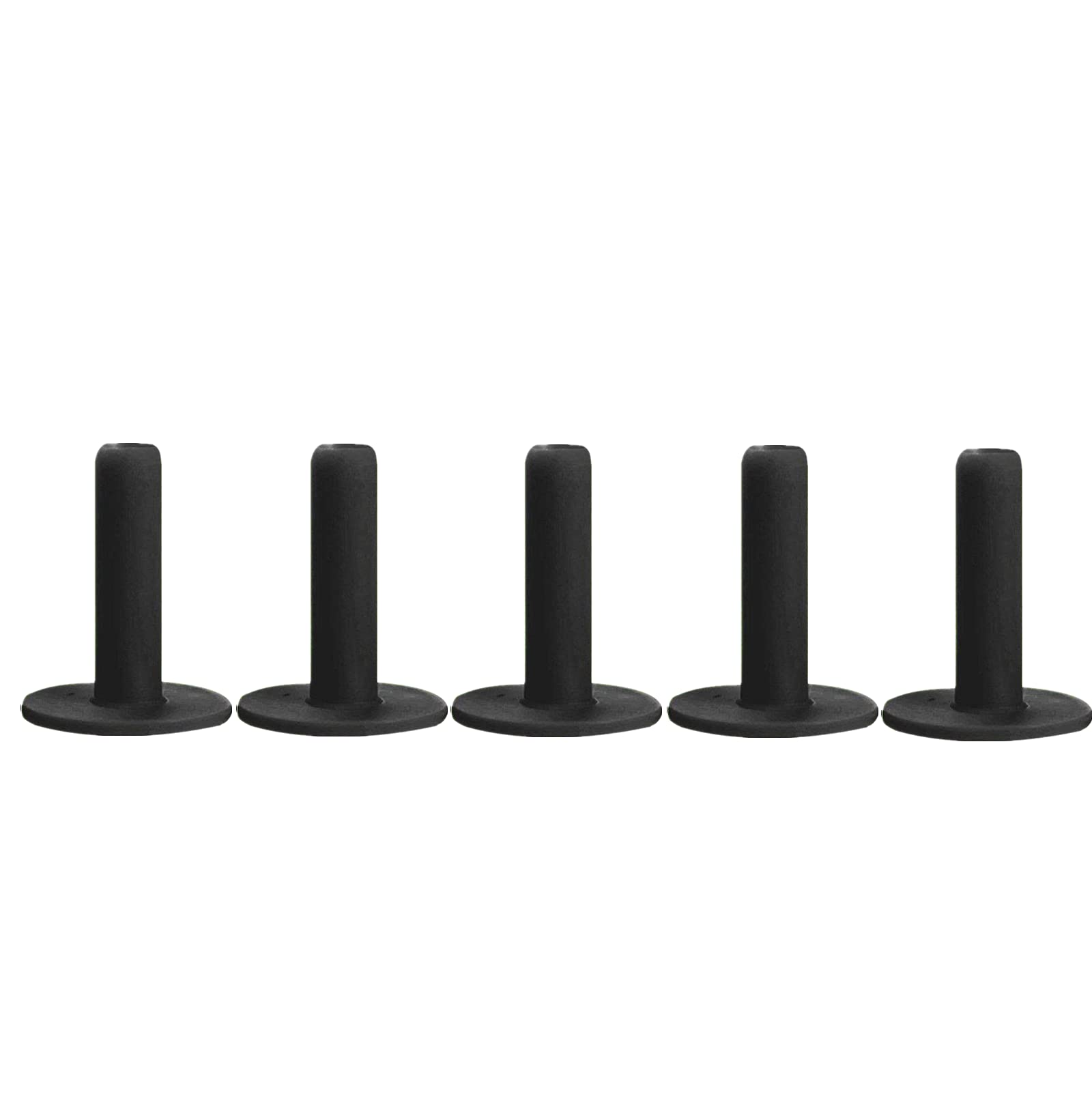 FINGER TEN Golf Rubber Tees for Driving Range Mats Value 5 Pack, Durable for Practice Mat Top Holder Indoor Outdoor (Black, 5 Pack All 3.13'')