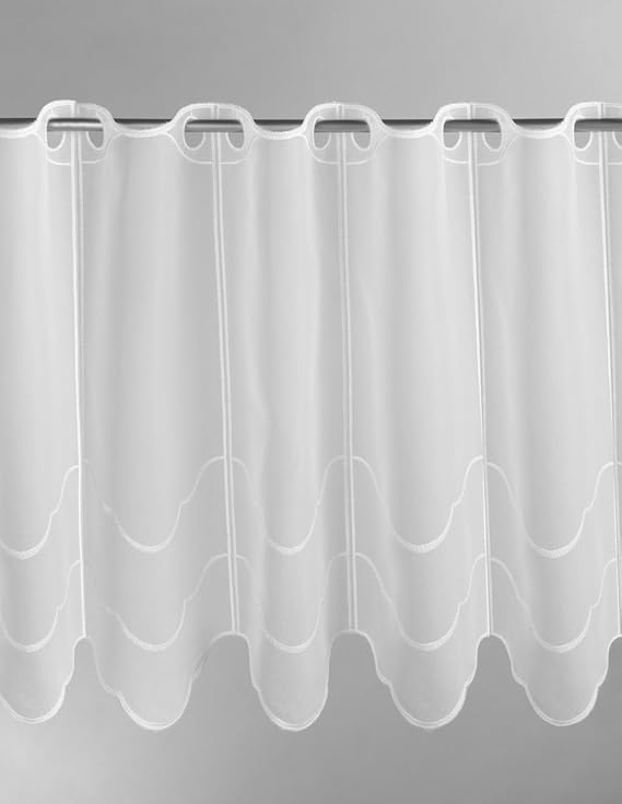 Scheibengardine Wellenmuster quer 30 cm hoch | Breite der Gardine durch gekaufte Menge in 15,5 cm Schritten wählbar (Anfertig