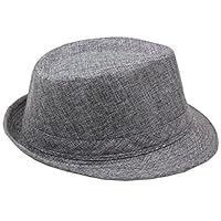 SILVERFEVER Silver Fever Thin Brimmed Woven Fedora Hat (Grey)