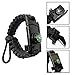 Adjustable Paracord Survival Bracelet Gear 500 LB - Outdoor Hiking Travelling Camping Hunting Kit - Emergency Tactical Parachute Rope Bracelet - Compass, Fire Starter, Knife, Whistle - Black