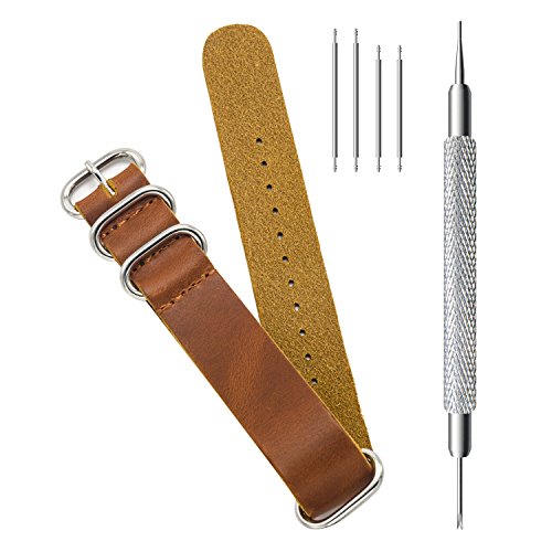 Civo genuine grain leather nato zulu military swiss g10 watch ban…