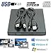 Elephant XuBlack Slim USB2.0 External Player External USB + DVD Combo CD-R/RW CD-ROM/XA DVD-ROM Burner Drive + Power Cord , Supports CD Burning for Computer,Laptop,TV and USB Port Device