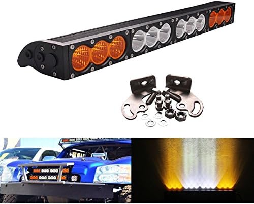 Ledライトバー オフロード オレンジ光と白光 ワークライト 12連 1w 車外灯 物品 作業灯 高輝度 アメリカ製チップ 投光器 機械 防振 1年保証 Dc12v24v兼用 車 Lightronic Ip67防水 集魚灯 船 防塵