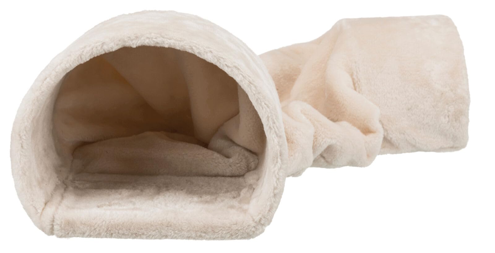 TRIXIE Cuddly Tunnel for rabbits/Guinea pigs, plush, 27 x 21 x 80 cm, beige, 1385 g