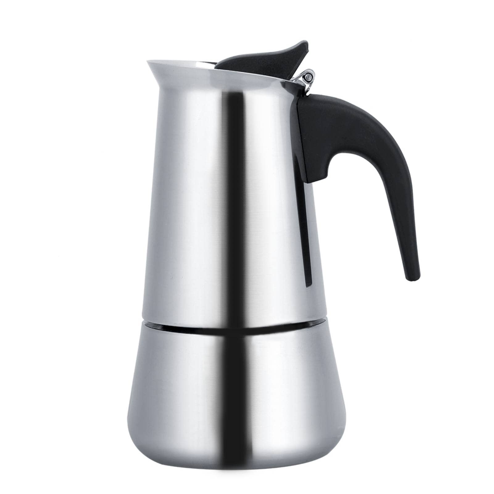 Garsent Moka Express, Italian Portable Stainless Steel Coffee Pot Mocha Classic Mocha Espresso Maker for Home, Office (2 Cup 100ml)