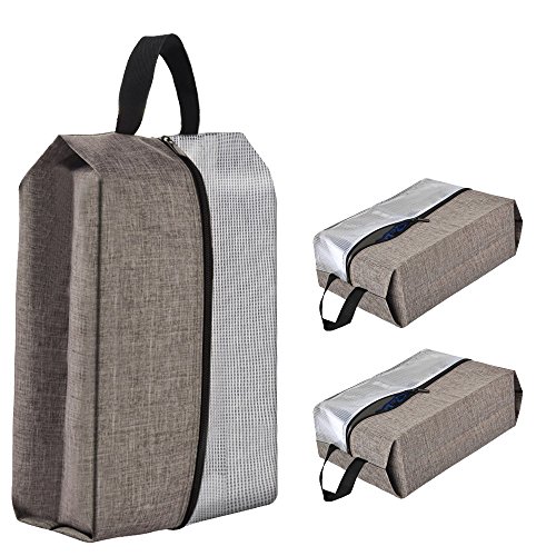 3 Pack Portable Travel Shoe Bags, CGBE Shoe Bag Lightweight Luggage Organizer Pouch For Men & Women (Khaki) - Thumbnail 6