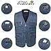 Eidlvais Men's Multi-Pockets Vest for Outdoors Travels Sports Blue Size XXL