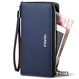 William POLO Men's Genuine Leather Long Purse Business Mens Wallet Money Clip