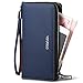 William POLO Men's Genuine Leather Long Purse Business Mens Wallet Money Clip