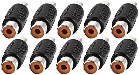 HTTX 10-Pack Female to Female RCA Connector A/V Joiner Video and Audio Coupler Adapter