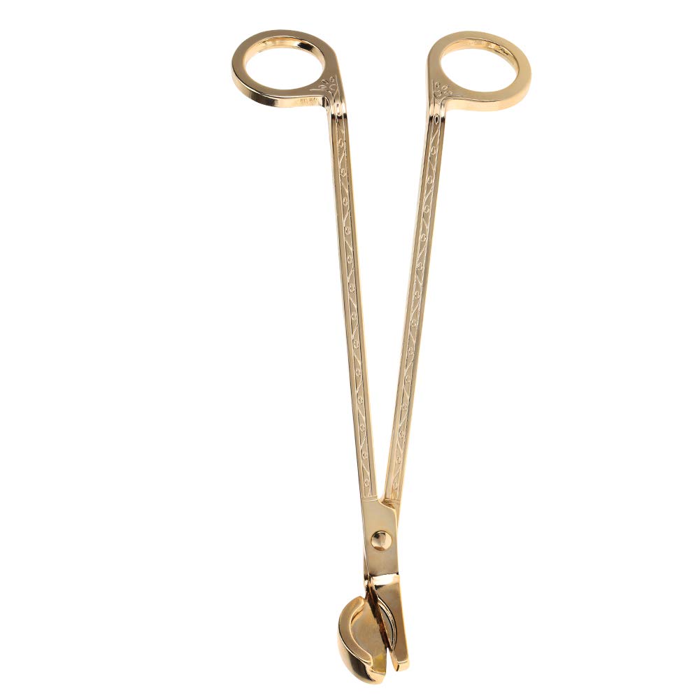 Oumefar Candle Wick Trimmer Wick Cutter Candle Wick Clipper Candle Snuffer Candle Heart Clip Candle Clip Scissors Tool for Wedding Ceremony Church(Gold)