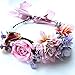 Handmade Adjustable Flower Wreath Headband Halo Floral Crown Garland Headpiece Wedding Festival Party (Z-Purple 3)