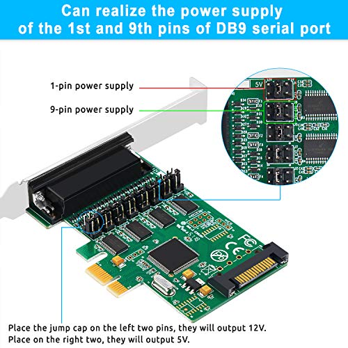 QNINE 4 Port PCIe RS232 Serial Adapter Card with Breakout Cable and Low Profile Backet (IO-PCE384P-PR4S) - Thumbnail 3