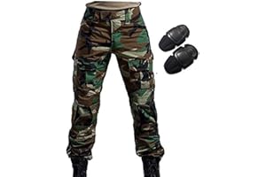 H World Shopping Military Army Tactical Airsoft Paintball Shooting Pants Combat Men Pants with Knee Pads Jungle camo