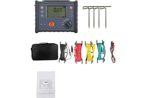 VTSYIQI Soil Resistivity Testing Equipment Digital Grounding Resistance Tester with Earth Resistance 0.01Ω-30.00KΩ Earth Volt