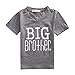 Toddler Boys Big Brother V neck Grey T Shirt Little Brother White Baby Bodysuits (3-4T, Big bro)