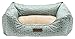 Pet Trendy Modern Chic Trellis Thick Bolstered-Microfiber Machine-Washable Pet Bed for Dog and Cat, 20-Inch x 28-Inch x 8-Inch, Sea Blue