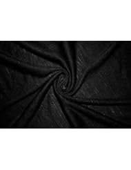 Art and Craft Supply: Jersey Knit Solid Slub 2-Way Stretch 97% Rayon 3% Spandex Lycra Soft Fabric By The Yard (Black) - Fabrics Universe