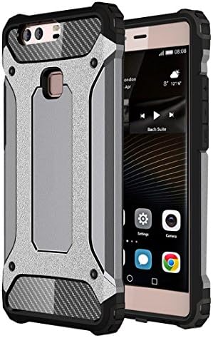 JDON CellPhone Case Cover, For Huawei P9 Plus, Huawei P9 Plus Tough Armor TPU + PC Combination Case ( Color : Grey )