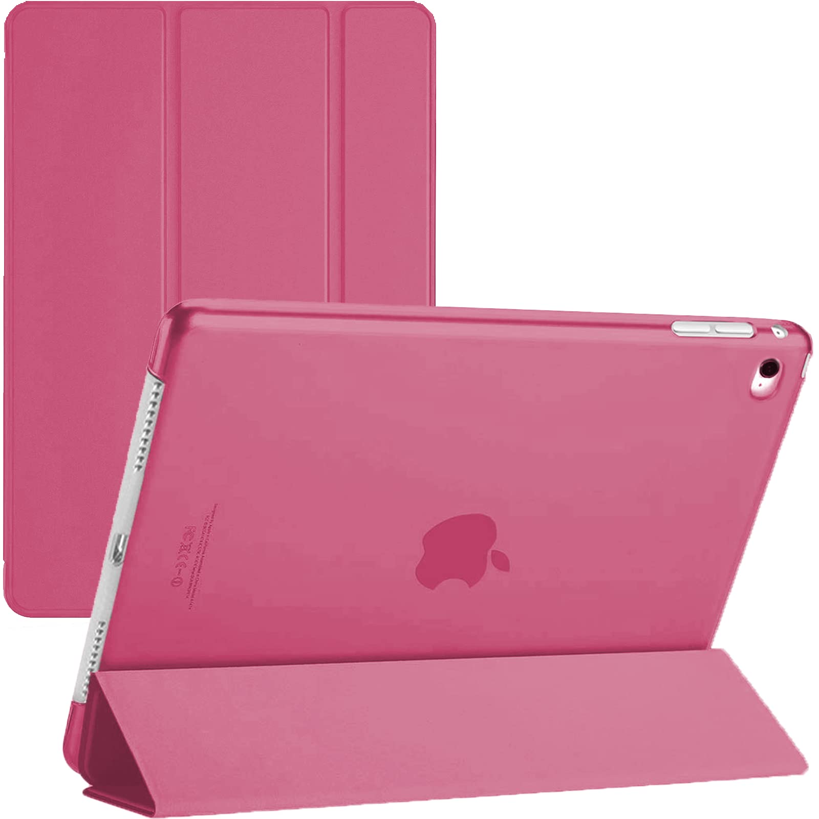 TechDealsUK iPad 9.7 5th/6th Gen Smart Case - Compatible with iPad Air 1st, iPad Air 2nd, iPad 5th, and iPad 6th Generation - Stand Cover with Magnetic Wake/Sleep (Pink)