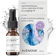 Avenova Eyelid and Eyelash Cleanser Spray - Dry Eye Relief With Pure Hypochlorous Acid, Gentle Everyday Lash C