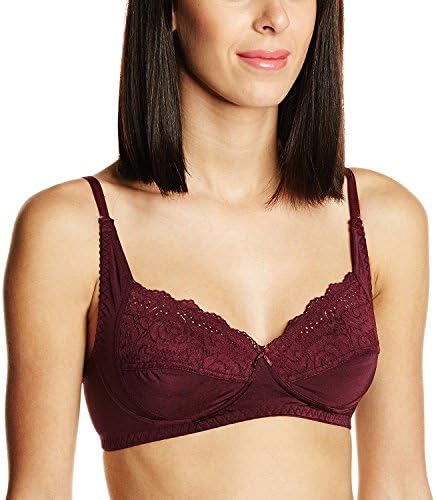 BIARA Swish Wine(Purple) Full Coverage, Non Wire Bra, Pretty Lace Working Women Bra, Size-36B