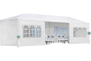 CUISINSMART 10X30 FT Pop Up Canopy Tent, Outdoor Event Gazebo with 8 Removable Sidewalls, Wind-Resistant Frame & Easy Setup for Receptions, Party, Wedding, Corporate Events