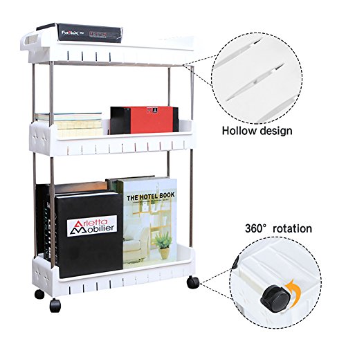 Aomaco 3 Tier Gap Kitchen Slim Slide Out Storage Tower Rack
