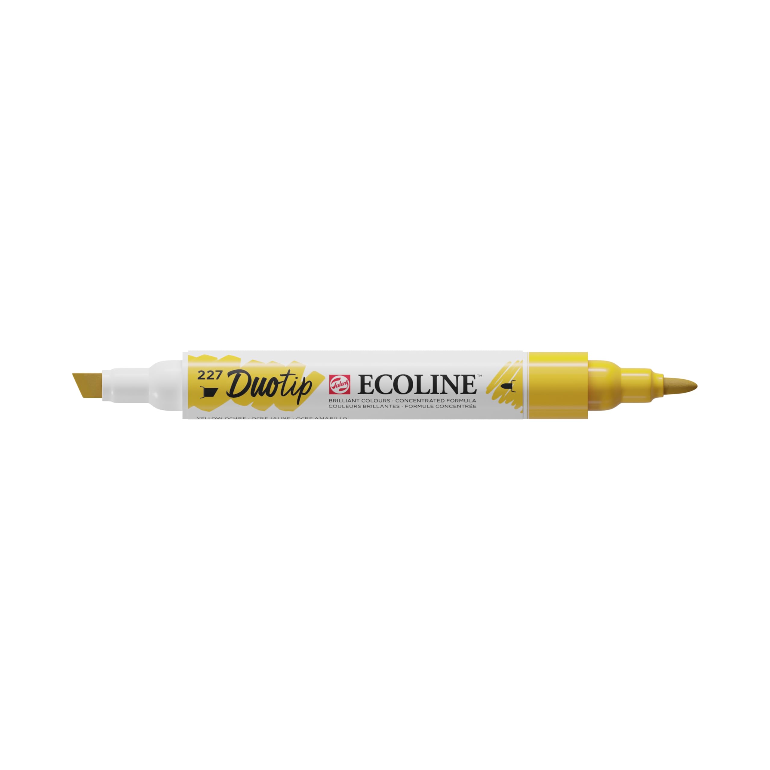 Ecoline Duotip Marker - Yellow Ochre 227 - Dual Nib Watercolour Pen - Blendable & Versatile for Art & Illustrations