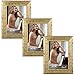Icona Bay 5x7 Picture Frames (Gold, 3 Pack), French Baroque Style Photo Frames 5 x 7, Wall Mount or Table Top, Regency Collection