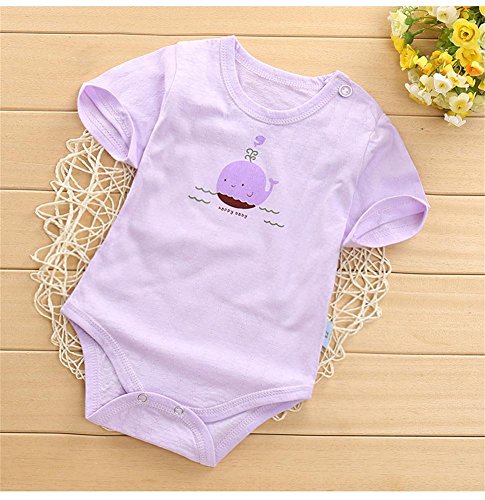 Monvecle Baby to Toddle 2 Pack Cotton Jumpsuit Short Sleeved Onesie Playsuit Apple 9M