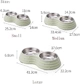KuTi Kai Double Dog Bowls with Removable Stainless Steel Bowls Pink Medium view 2