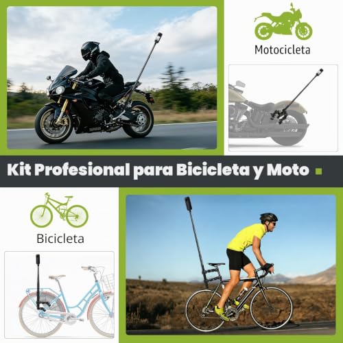 Motorcycle Mount Insta 360 X5 X4 X3 GoPro Hero 13 12 dji Osmo Pocket 3/4 | Bike Handlebar Mount Kit with Invisible Selfie Stick 120cm and Double Clamp Accessory for Insta360
